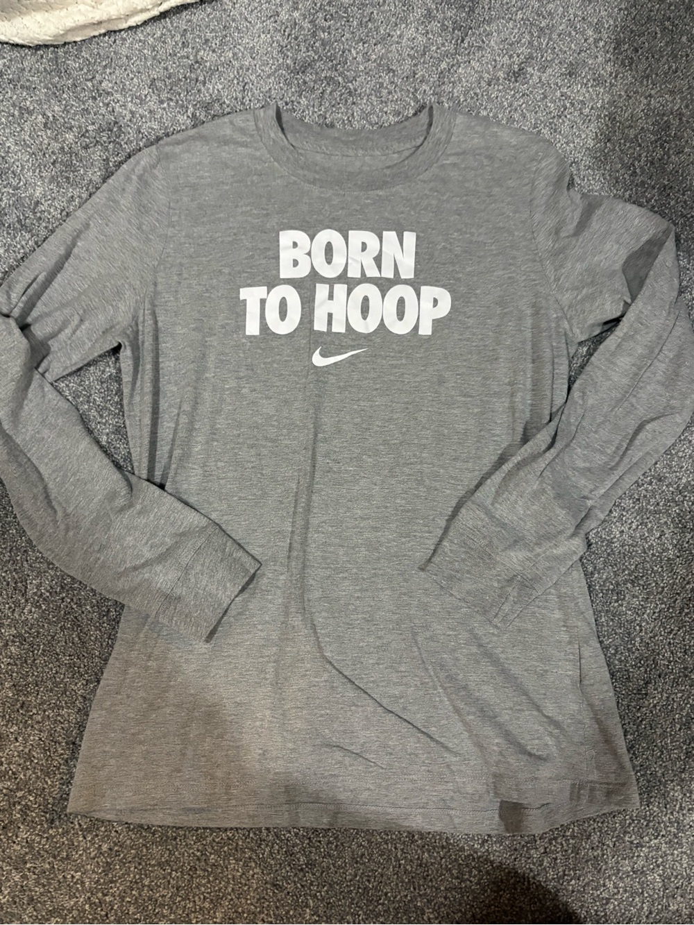 Nike "Born to Hoop" Gray Long Sleeve Tee- Medium